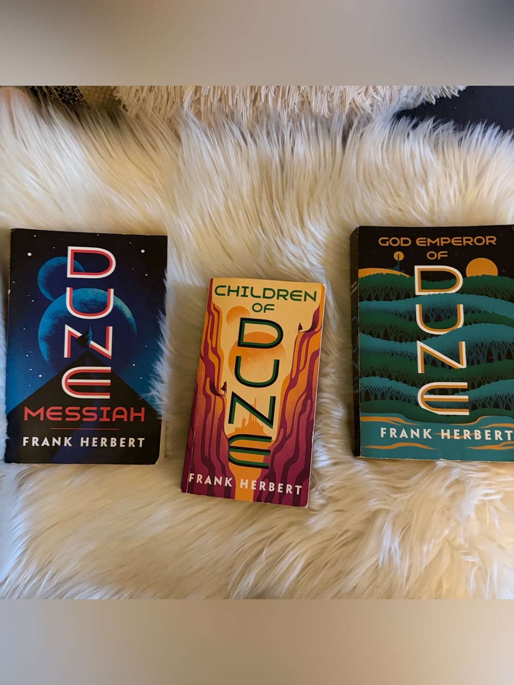 Dune books 2-4, Dune Messiah, Children of Dune, God Emperor of Dune